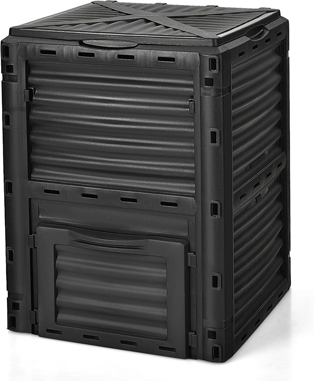 Compost Bin Outdoor, 80 Gallon Garden Compost Bin with Top Lid & Bottom D...