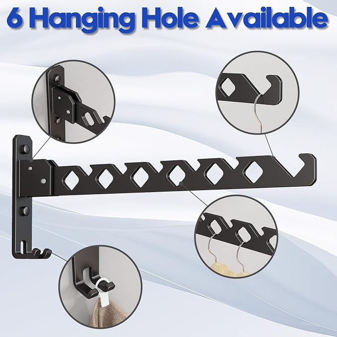 Wall Mounted Clothes Drying Rack, Wall Clothes Hanger Foldable, Laundry Hanger - Image 10