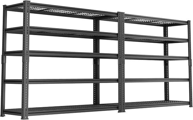 Storage Shelves Heavy Duty, 5-tier Adjustable Metal Industrial Utility Shelf by ROOMTEC