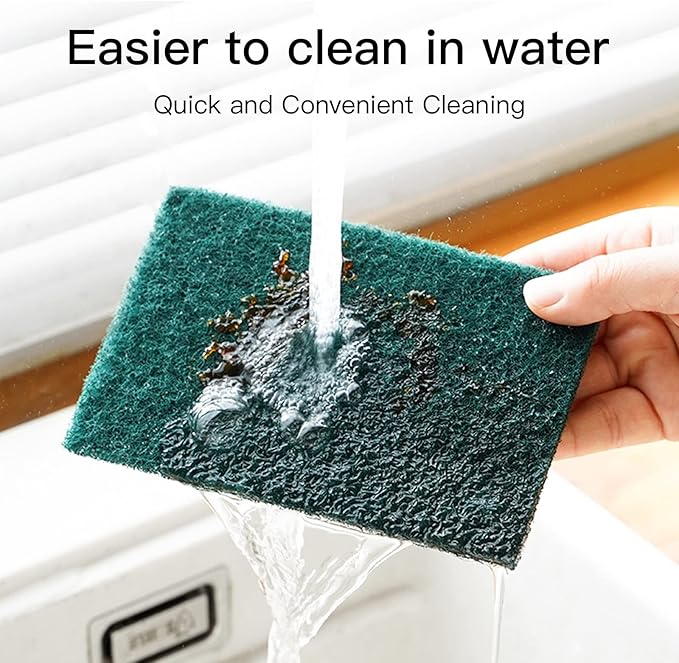 Heavy Duty Scour Pads Sponge Dish Scrubber Non-Scratch Green Reusable Household - Image 5