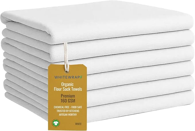 Flour Sack Towels| Tea Towel for Crafts| Kitchen Dish Cotton Blank Towel for by WHITEWRAP