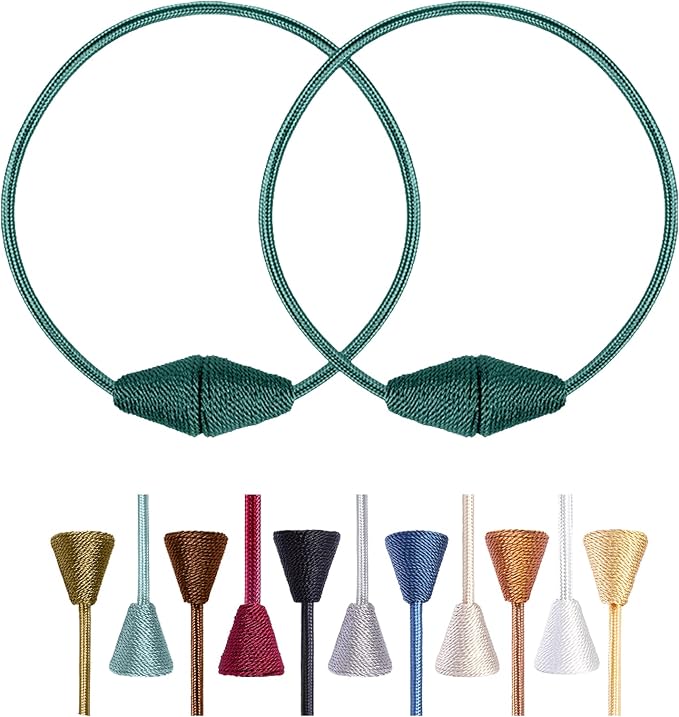 2 PCS Magnetic Curtain Tiebacks, European Style Convenient Drape Tie Backs by YUNTUOO