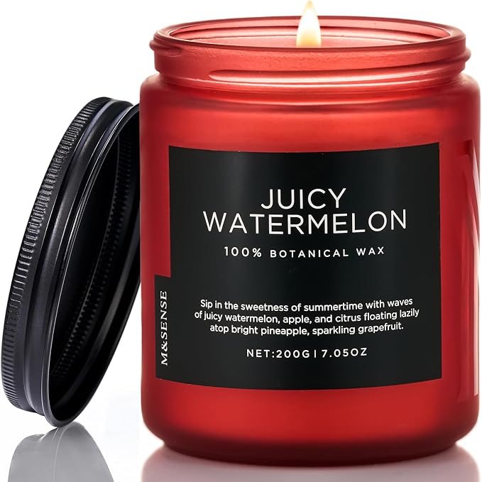M&SENSE Juicy Watermelon Scented Candle, 7.05oz 50 Hours Clean Non Toxic by MSENSE