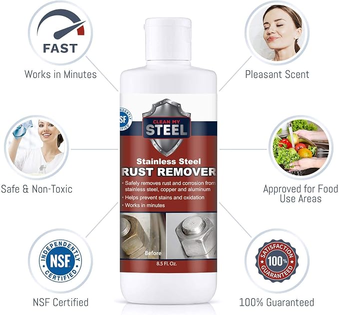 CLEAN MY STEEL Stainless Steel Rust Stain Remover, Protector & Cleaner Kit - Image 7