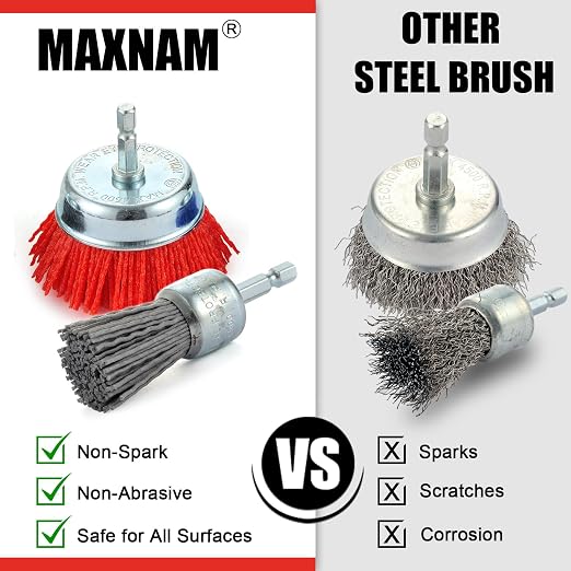 MAXMAN Nylon Drill Brush Set for Rust Removal - Image 5