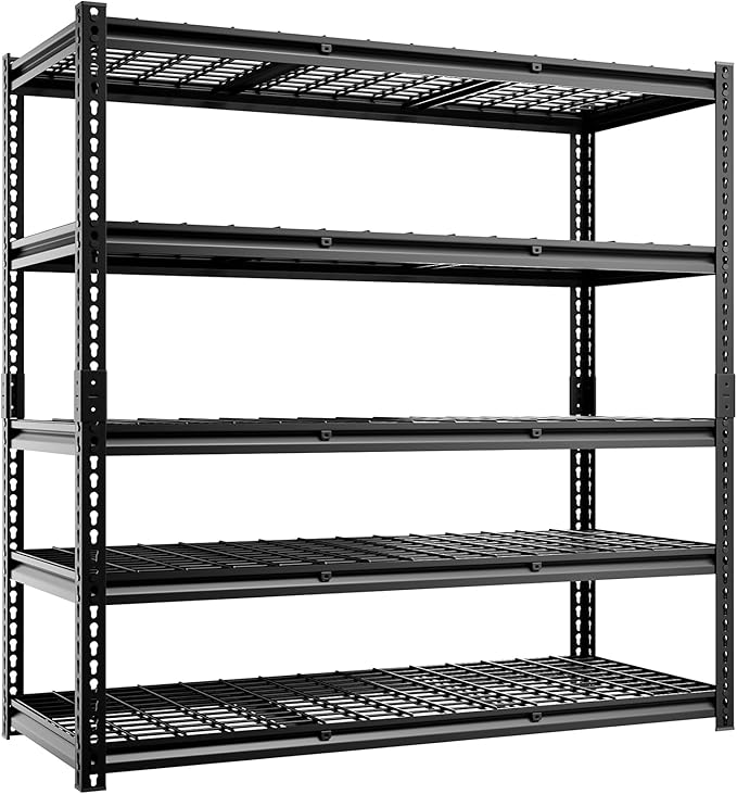5-Tier 60" W X 24" D X 78" H Garage Shelving Metal Storage Shelves 3300LBS by cynnda