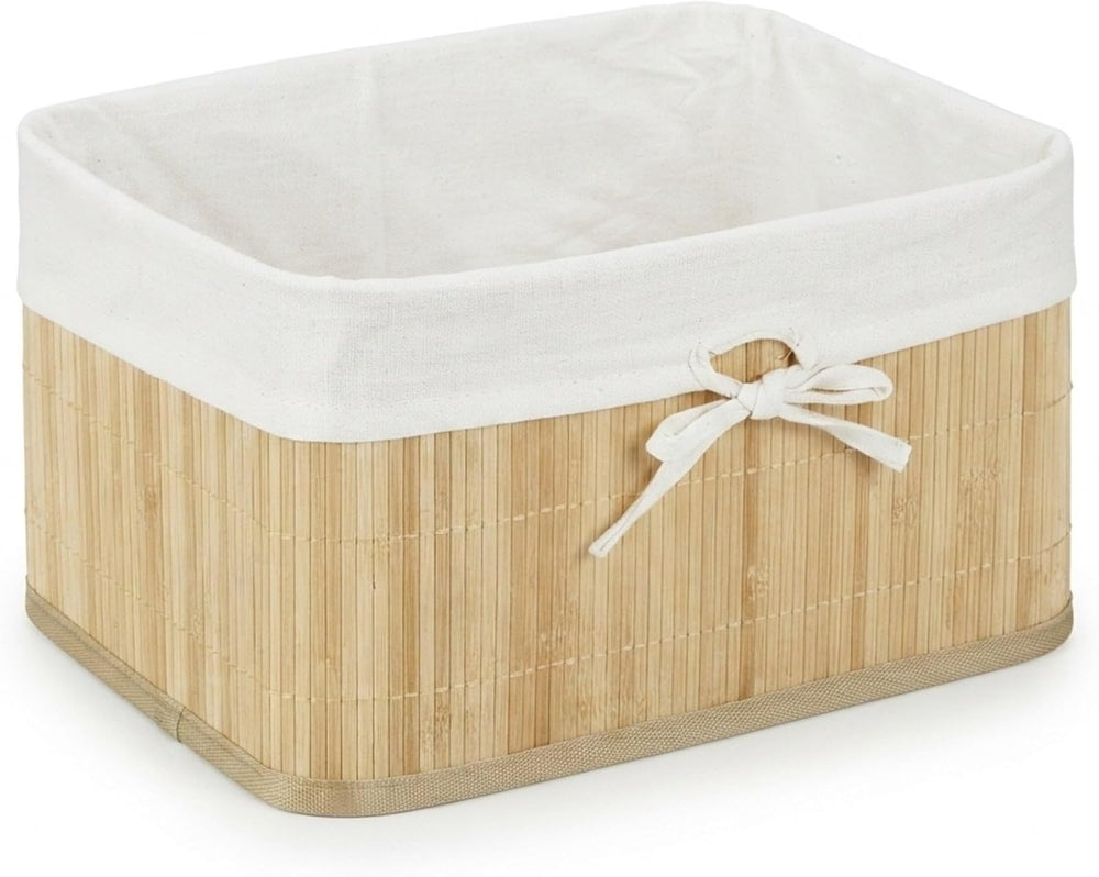 Relaxdays Set of Bamboo Storage Baskets, HxWxD: 17.5 x 32 x 23 cm, Set of 4 B...