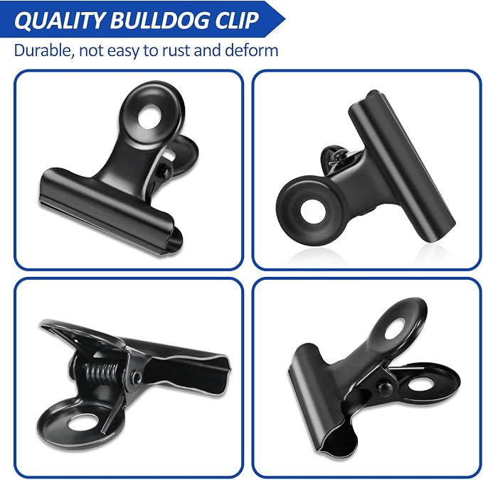 30 Pack Bulldog Clips 0.87 Inch Small Hinge Paper Clips Metal Hinge Clips - Image 4