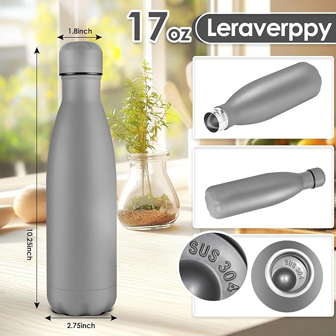 17oz Cola-Bottle Shaped Stainless Steel Leak-proof Water Bottle, Double Wall - Image 2