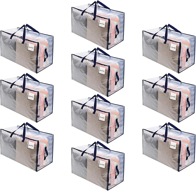 VENO 10 Pack Moving and Storage Bags, Heavy Duty, Alternative to Moving Boxes by Veno
