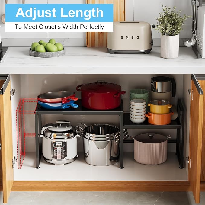44.3 Inches Expandable Metal Storage Shelves, 150LBS Heavy Duty Shelving Units - Image 6