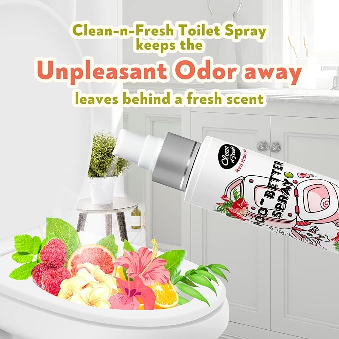 Clean-n-Fresh Toilet Spray 6.8 Oz, Hibiscus Scent, Bathroom Odor Deodorizer - Image 5