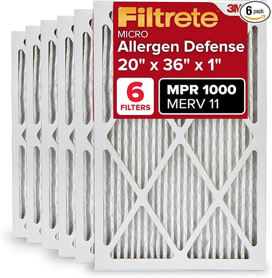 Filtrete 20x36x1 AC Furnace Air Filter, MERV 11, MPR 1000, Micro Allergen by Filtrete