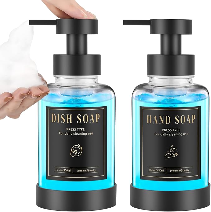 Luxspire Foaming Soap Dispenser, Glass Foam Pump Soap Dispenser, Non-Slip Hand by Luxspire