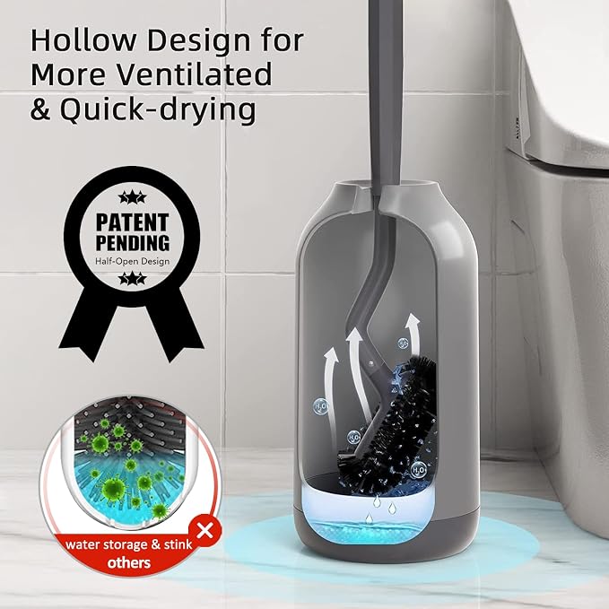 HAMITOR Toilet Bowl Brush Holder Set: Bathroom Deep Cleaning Toilet Cleaner - Image 4