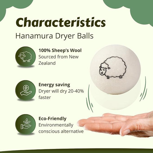 Hanamura 6 XXL Wool Dryer Balls - Image 2
