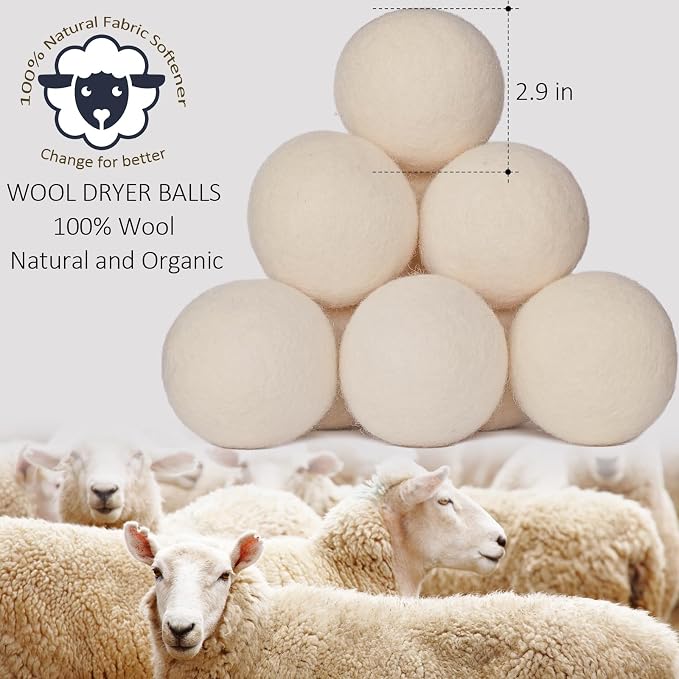 12 Pack Wool Dryer Balls XL Reusable Laundry Balls - Image 2