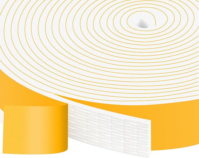 White Strong Adhesive Foam Sealing Weather Stripping, High Density Door by Trisiki