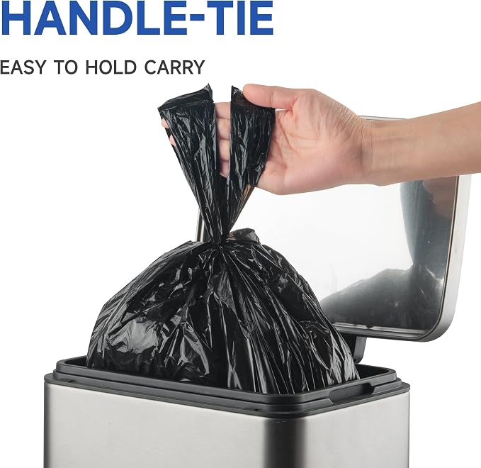 Small Trash Bags with Handles 4 Gallon 50 Count Black - Image 5