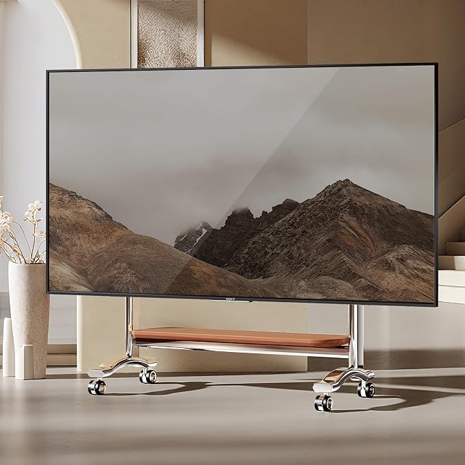 Stainless Steel Art Rolling TV Cart, Mobile TV Stand by BEISHI