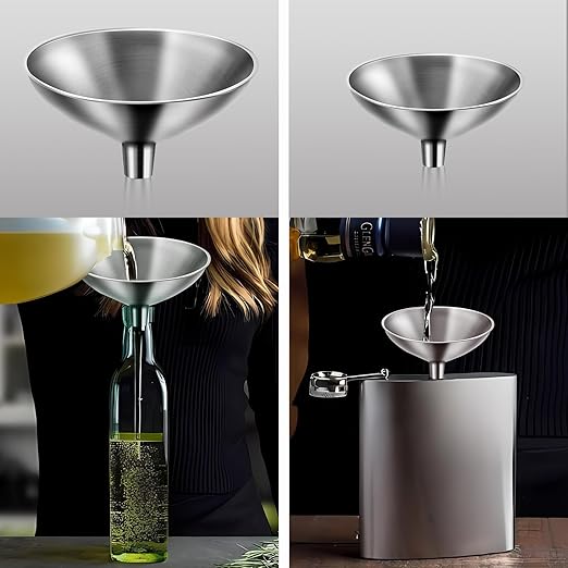 Small Funnel Set of 2, Stainless Steel Mini Funnel - Image 5
