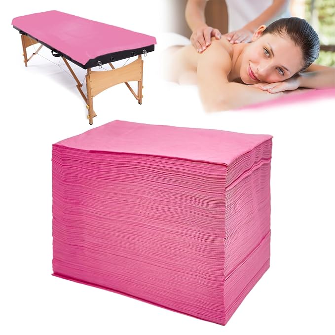 100Pcs Disposable Massage Table Sheets 31" x 71" Non-Woven Fabric Disposable by FLYINGBEAUTY