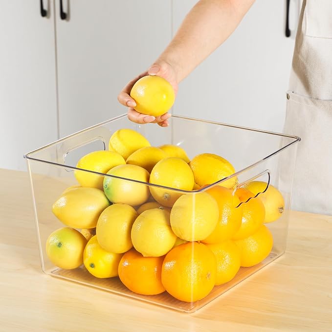 Vtopmart 4 Pack Extra Large Clear Plastic Storage Bins, 11x11 Cube Acrylic - Image 8