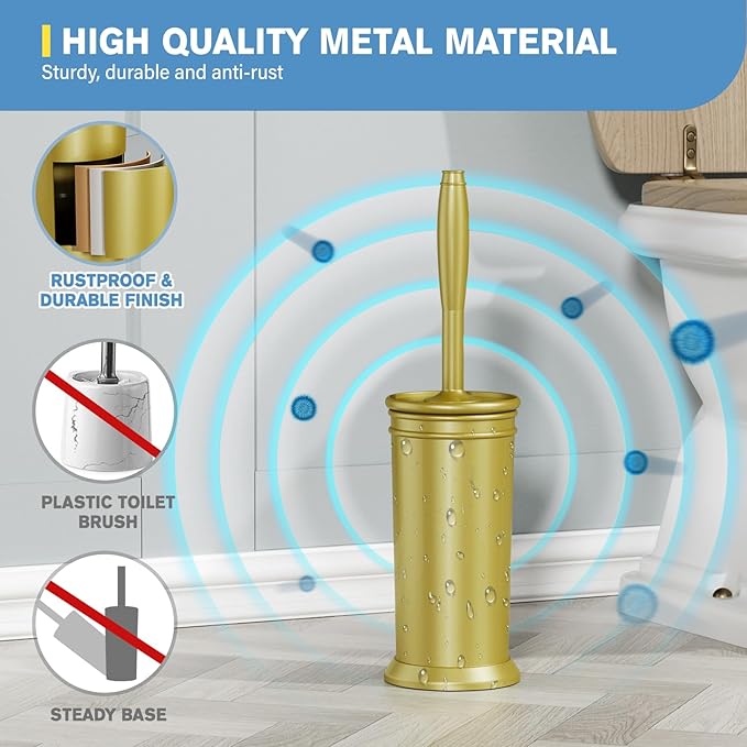 UPTRONIC Toilet Brush, Aluminum Alloy Toilet Brush and Holder Set - Image 2