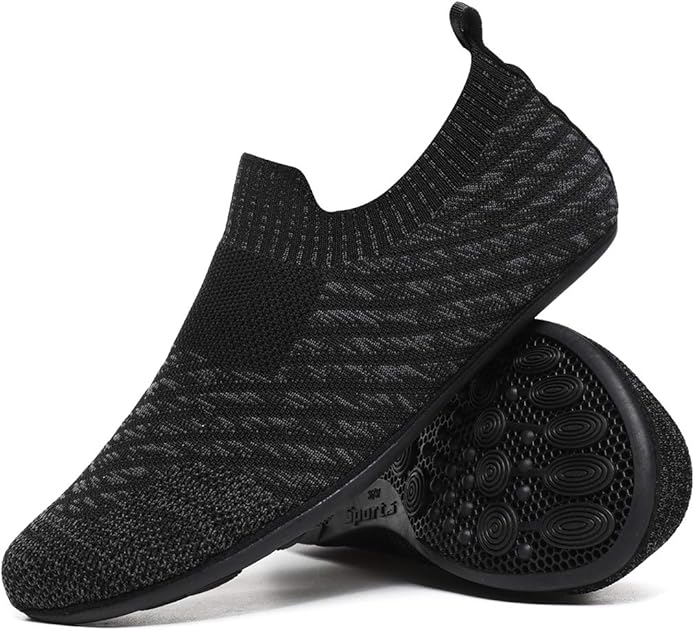 QZKDM Lightweight Slip on Grip Indoor House Slippers Barefoot Non Slip Home by QZKDM