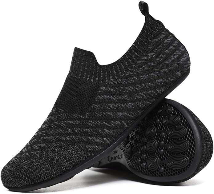 QZKDM Lightweight Slip on Grip Indoor House Slippers Barefoot Non Slip Home by QZKDM