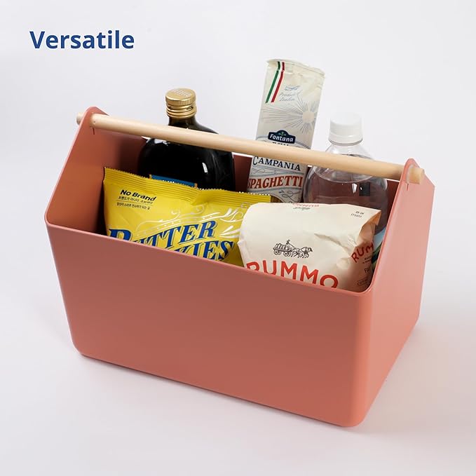 BLUE GINKGO Large Storage Basket – Plastic Caddy - Image 3
