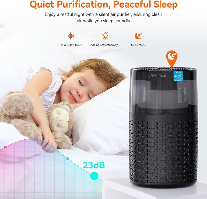 AIRROMI Air Purifiers for Bedroom Home, Activated Carbon Filter Cleaner - Image 8