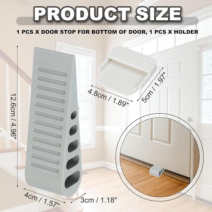 PATIKIL Rubber Door Stoppers for Bottom of Door, Door Wedge Stopper - Image 2