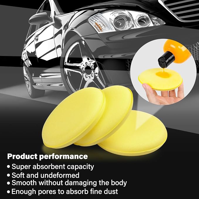 psler Foam Car Wax Applicator Pad Foam Applicator Pads Detailing Round 4 inch - Image 5