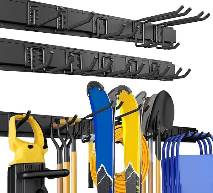 64 Inches Garage Storage, Garage Organization, Wall Mount Garden Tool Organizer by UUP