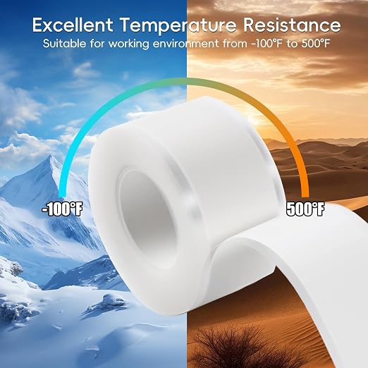 Self Fusing Silicone Tape 4 Rolls 1 in x 10' White Waterproof Rescue Tape - Image 5
