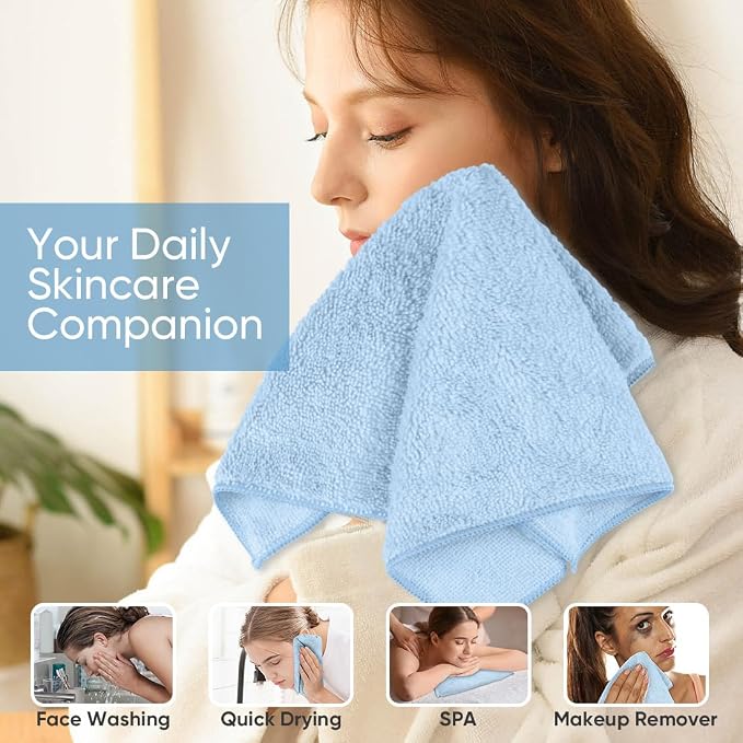 HOMEXCEL Microfiber Washcloths 12 Pack, Highly Absorbent and Soft Face Towel - Image 4