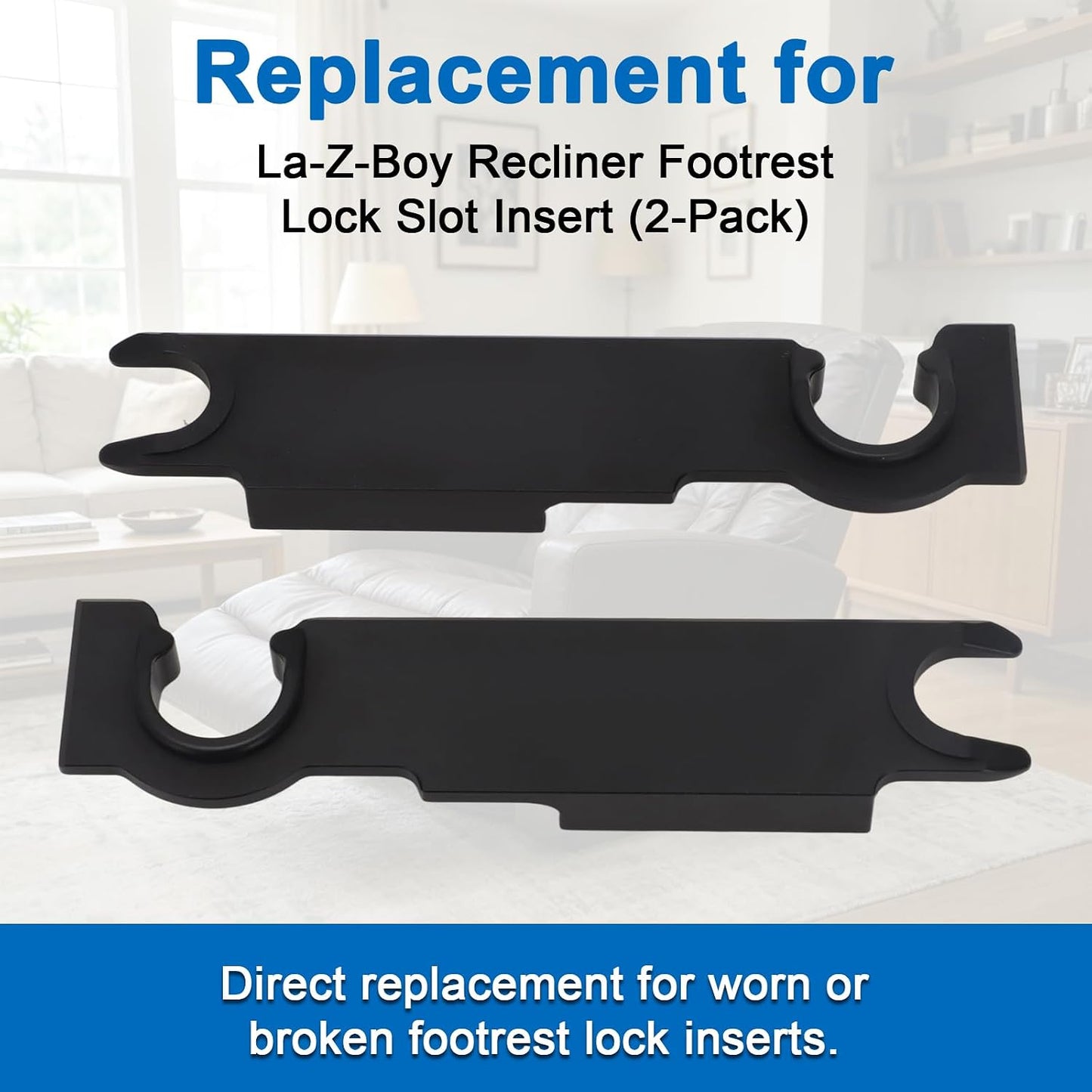 motoparty Replacement for La-Z-Boy Recliner Footrest Lock Slot Insert Left & Right (2-Pack) - Durable Aluminum Repair Kit