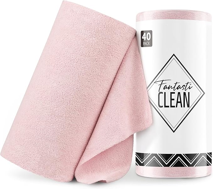 Fantasticlean Microfiber Cleaning Cloth Roll -40 Pack, Tear Away Microfiber by Fantasticlean