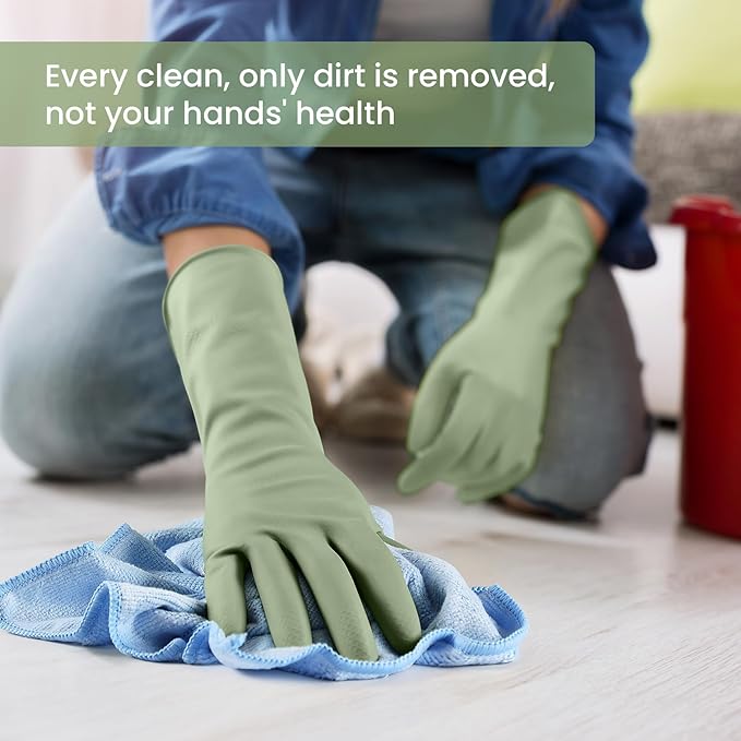 Rubber Cleaning Gloves for Dishwashing, 4 Pairs Reusable Kitchen Gloves for - Image 5