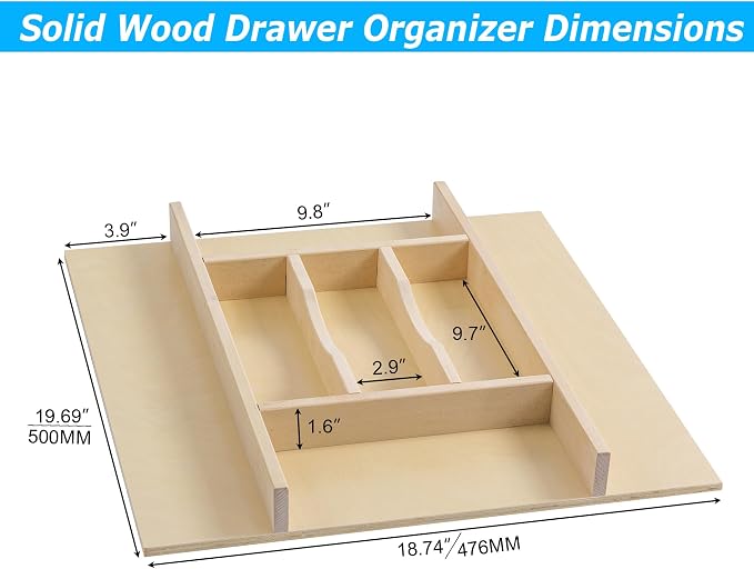 WelFurGeer Premium Wooden Silverware Organizer