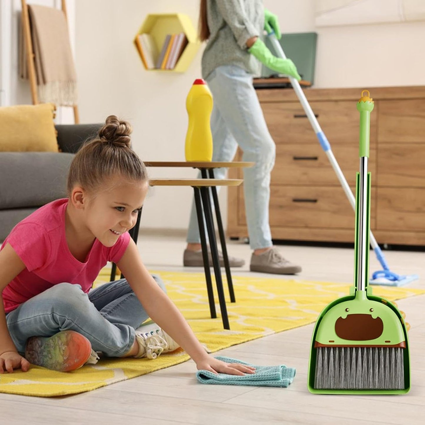 Toy Broom , Stylish, Dustpan – Premium Compact Versatile Lightweight Combo Set Kids Play, Learn Education Activities Preschool, Children Boys Girls | Preschool Children Boys and Girls