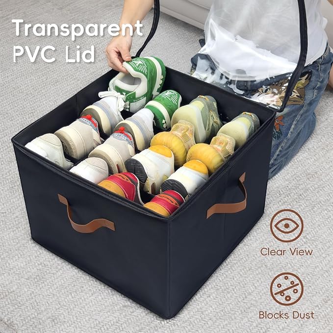 Shoe Organizer Box 2 Pack, Shoe Storage Organizer - Image 4