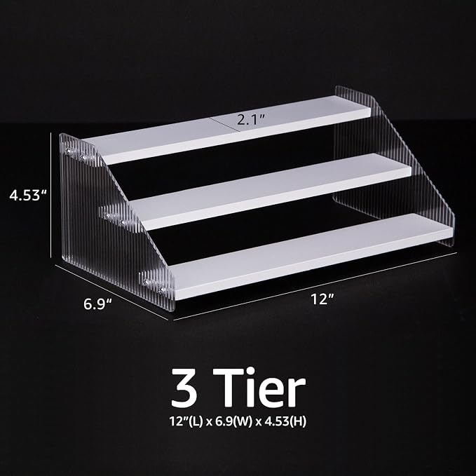 nianfeng Tiered Spice Rack, 3-Tier Spice Pantry Kitchen Cabinet Organizer - Image 3