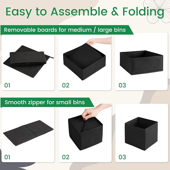 Criusia Drawer Organizer Clothes, 24 Pack Underwear Drawer Organizers, Foldable - Image 7
