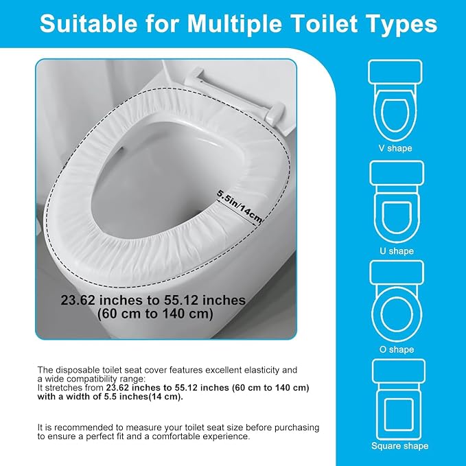 50 Pack Disposable Toilet Seat Cover Waterproof Non-Woven Fabric, Disposable - Image 3