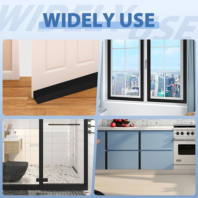 Weather Stripping Door Draft Stopper Flexible Self Adhesive Silicone Door Seal - Image 4