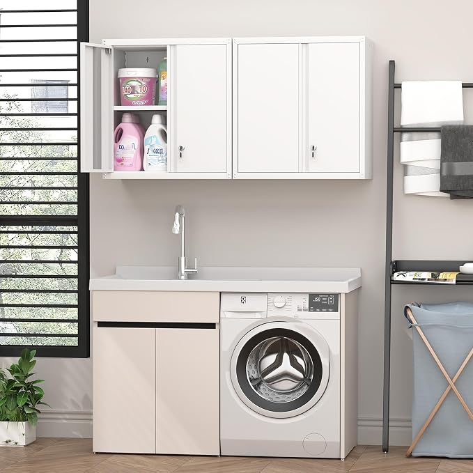 Metal Wall Cabinet, Garage Wall Mounted Cabinets, Steel Locking Cabinet - Image 2