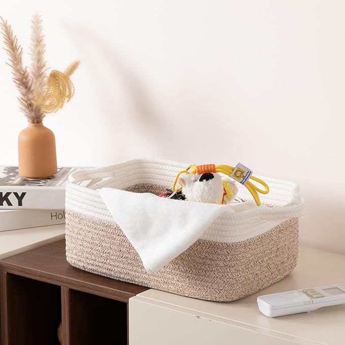 OIAHOMY 3 Pack Storage Baskets for Organizing, Woven Cotton Rope Basket for - Image 6