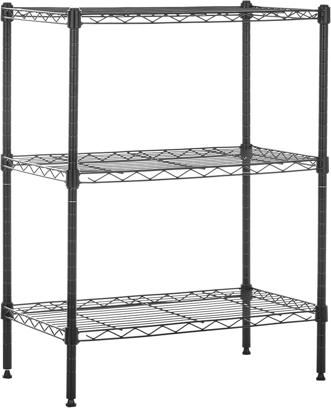 Amazon Basics 3-Shelf Adjustable Heavy Duty Steel Wire Rack Storage Shelving by AmazonBasics
